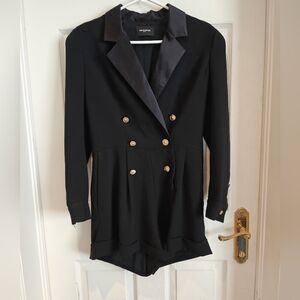 NWT THE KOOPLES Black Double Breasted Tuxedo Romper